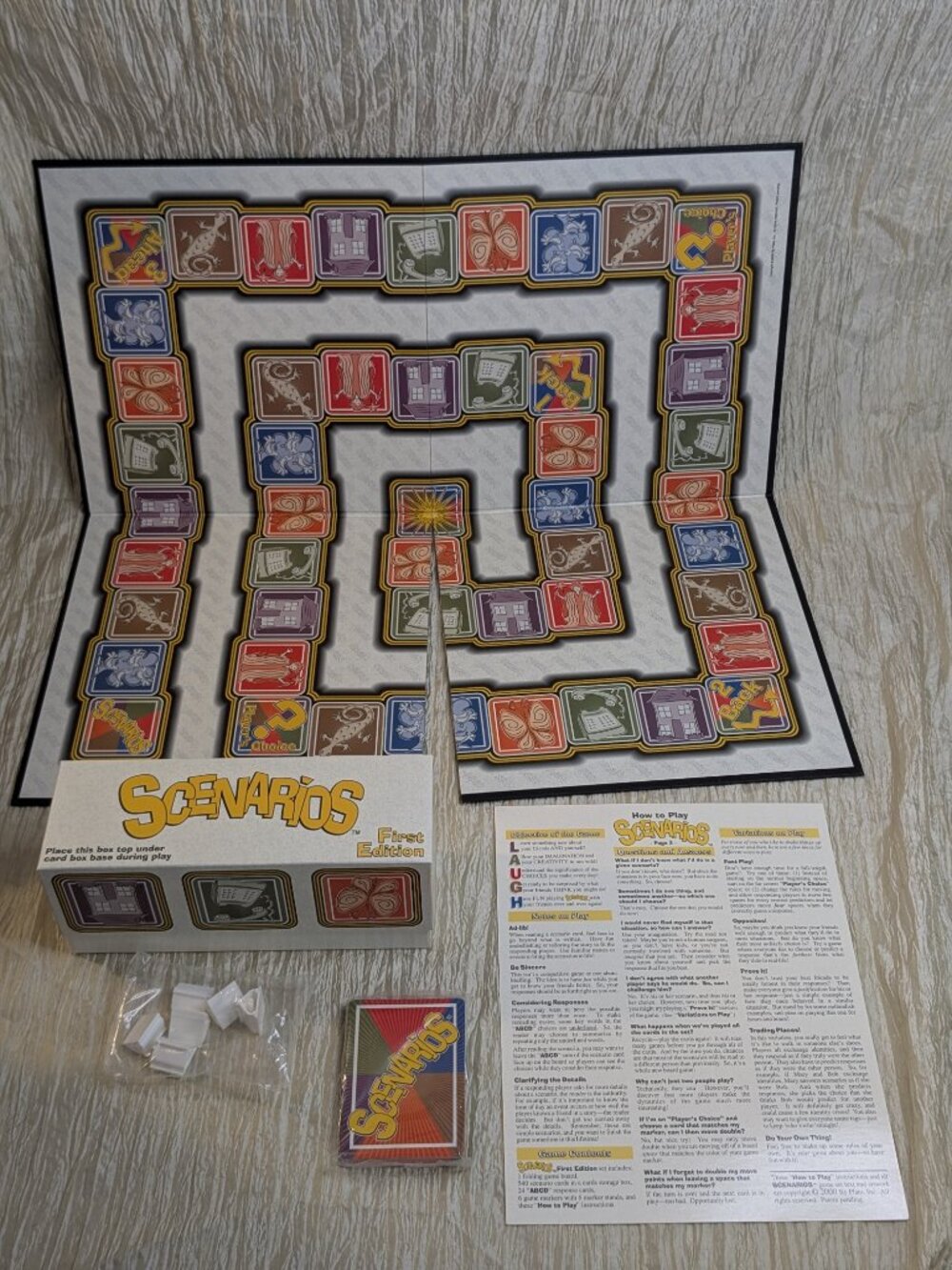 First Edition Scenarios Board Game - The Game About You Vintage Complete Cards